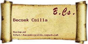 Becsek Csilla névjegykártya